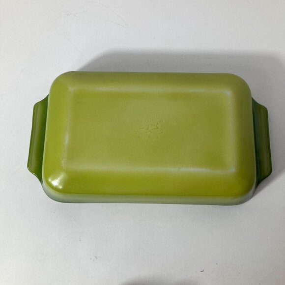 Vintage Anchor Hocking Fire King 1.5Qt Rectangular Baking Dish 432 USA Green - Picture 5 of 8